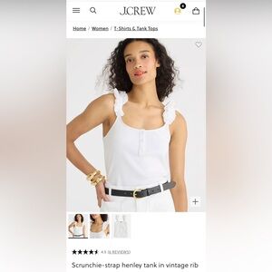New with Tag J. Crew scrunchie strap ribbed henley tank